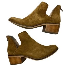 STEVE MADDEN Ankle Boots Lancaster Suede Leather Western Cognac Size 7M